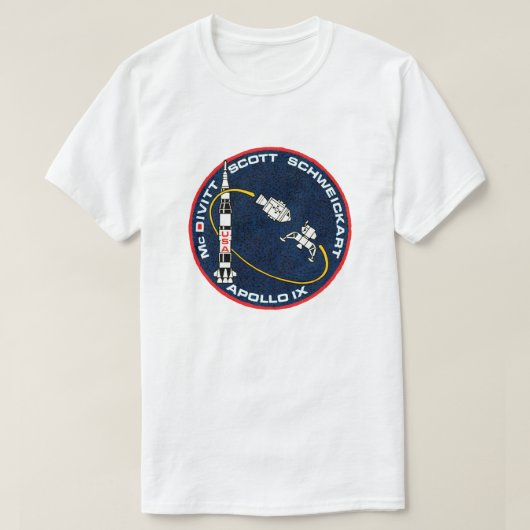 Apollo 9 NASA-missiepatchlogo T-shirt (Design voorkant)