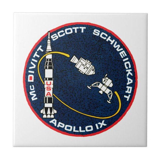 Apollo 9 NASA-missiepatchlogo Tegeltje (Voorkant)