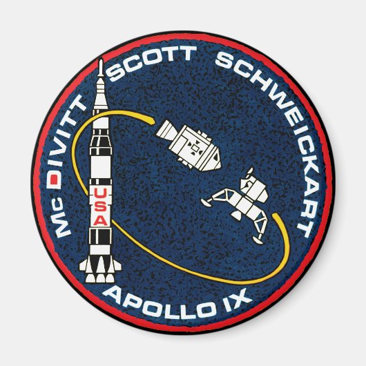 Apollo 9 NASA Mission Patch Logo Magneet (Voorkant)