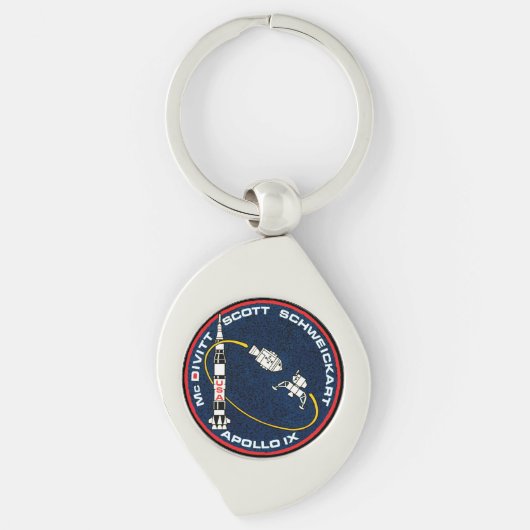 Apollo 9 NASA Mission Patch Logo Sleutelhanger (Voorkant)