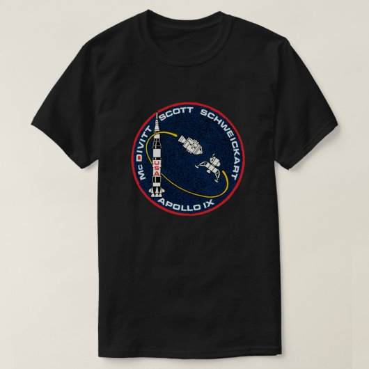 Apollo 9 NASA Mission Patch Logo T-shirt (Design voorkant)
