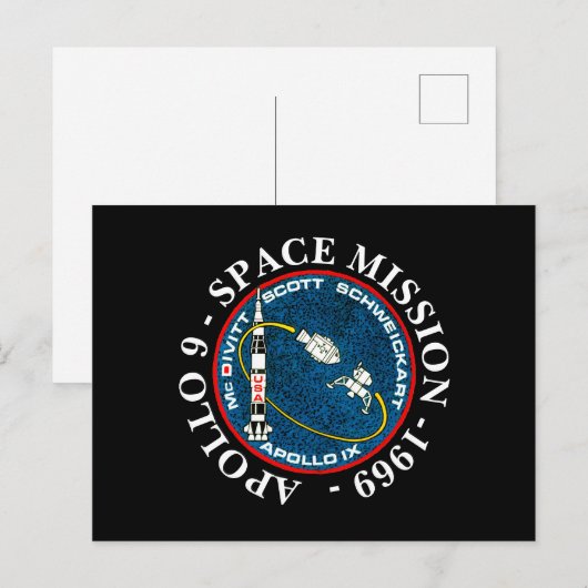 Apollo 9 Space Mission 1969 Insignia Briefkaart (Voorkant / Achterkant)