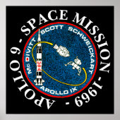 Apollo 9 Space Mission 1969 Insignia Poster (Voorkant)
