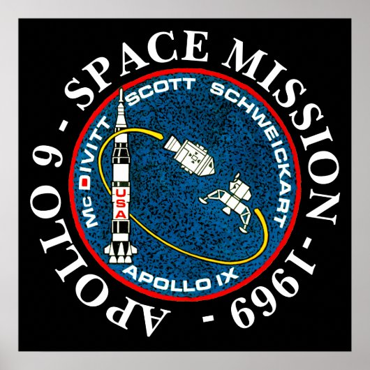 Apollo 9 Space Mission 1969 Insignia Poster (Voorkant)