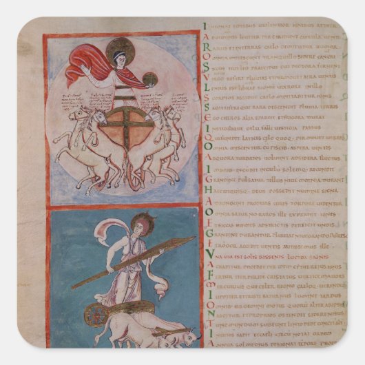 Apollo als zon en Diana als maan Vierkante Sticker (Voorkant)