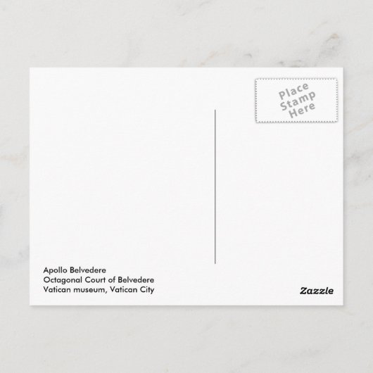 Apollo Belvedere Briefkaart (Achterkant)