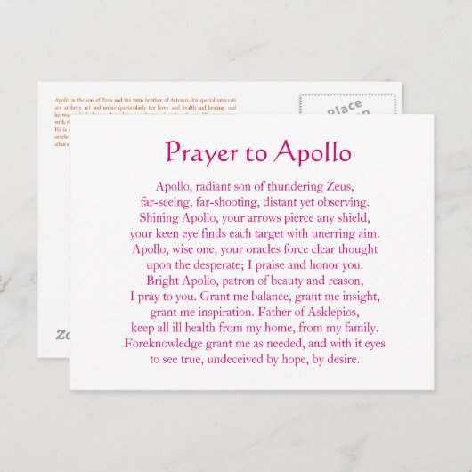 Apollo Briefkaart (Voorkant / Achterkant)