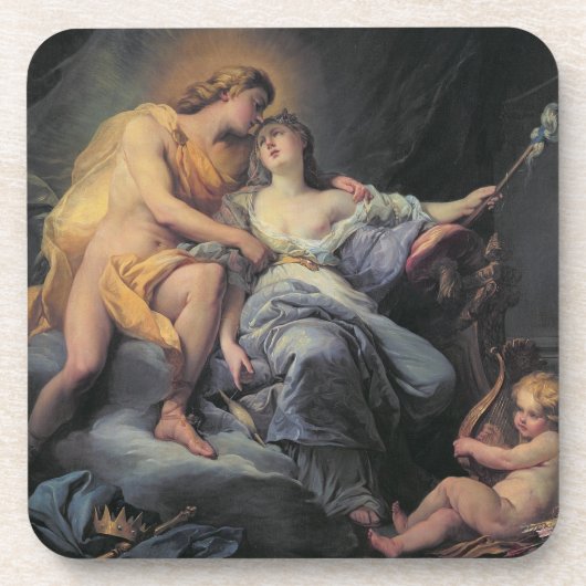 Apollo, die de nymph Leucothea aandoet (olie op de Drankjes Onderzetter (Voorkant)