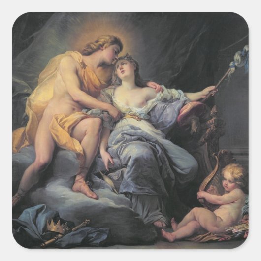 Apollo, die de nymph Leucothea aandoet (olie op de Vierkante Sticker (Voorkant)