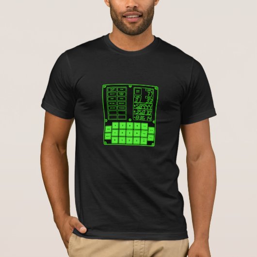 Apollo DSKY Guidance Computer t-shirt gemaakt in V (Voorkant)