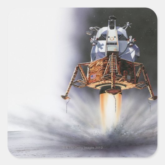 Apollo Eagle Lunar-module Vierkante Sticker (Voorkant)