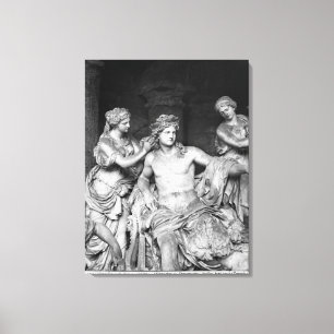 Apollo, gespannen door nymfen in de grove van de canvas afdruk