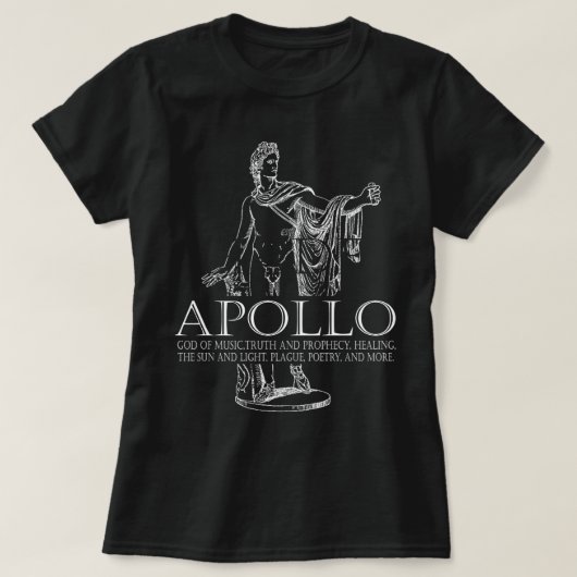Apollo God van Muziek en Sun Greek Mythology T-shirt (Design voorkant)
