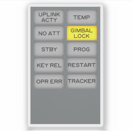 Apollo Guidance Computer Indicator Alarm DSKY Sticker (Voorkant)