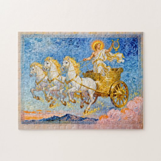 Apollo in Sun Chariot Holding a Golden Harp Legpuzzel (Horizontaal)