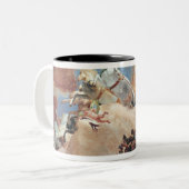 Apollo in zijn Sun Chariot die Beatrice I bestuurt Tweekleurige Koffiemok (Voorkant links)