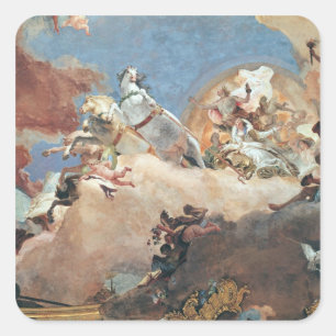 Apollo in zijn Sun Chariot rijden Beatrice I Vierkante Sticker
