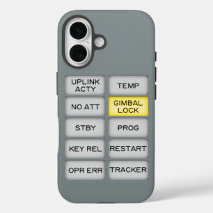 Apollo Indicator Alarm DSKY, Gimbal Lock iPhone 16 Hoesje