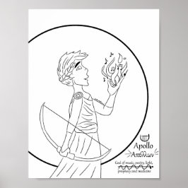 Apollo kleurplaat afdrukken poster