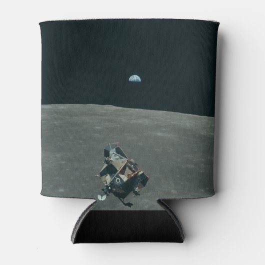 Apollo Maanlander en Aarde boven de maan Blikjeskoeler (Voorkant)