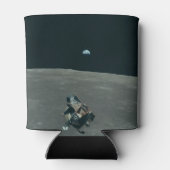 Apollo Maanlander en Aarde boven de maan Blikjeskoeler (Achterkant)