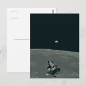 Apollo Maanlander en Aarde boven de maan Briefkaart (Voorkant / Achterkant)