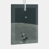 Apollo Maanlander en Aarde boven de maan Glas Ornament (Voorkant Rechts)