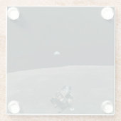 Apollo Maanlander en Aarde boven de maan Glazen Onderzetter (Achterkant)