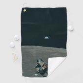 Apollo Maanlander en Aarde boven de maan Golfhanddoek (Insitu)