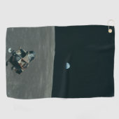Apollo Maanlander en Aarde boven de maan Golfhanddoek (Horizontaal)
