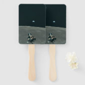 Apollo Maanlander en Aarde boven de maan Handwaaier (Voorkant en achterkant)