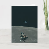 Apollo Maanlander en Aarde boven de maan Kaart (Voorkant)