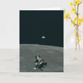 Apollo Maanlander en Aarde boven de maan Kaart (Gele Bloem)