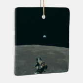 Apollo Maanlander en Aarde boven de maan Keramisch Ornament (Rechts)