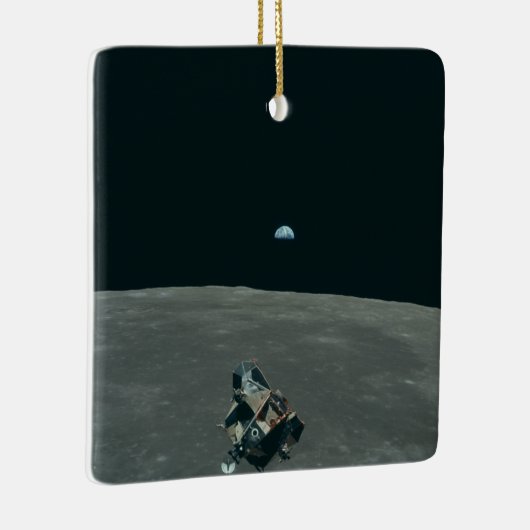 Apollo Maanlander en Aarde boven de maan Keramisch Ornament (Rechts)