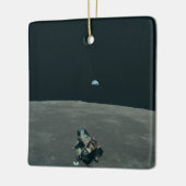 Apollo Maanlander en Aarde boven de maan Keramisch Ornament (Links)