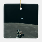 Apollo Maanlander en Aarde boven de maan Keramisch Ornament (Achterkant)