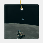 Apollo Maanlander en Aarde boven de maan Keramisch Ornament (Voorkant)