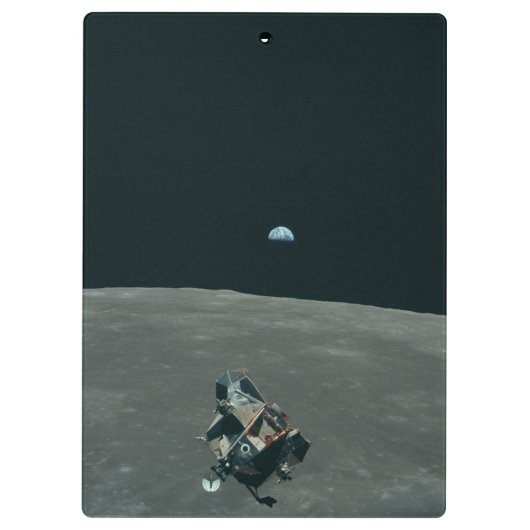 Apollo Maanlander en Aarde boven de maan Klembord (Achterkant)