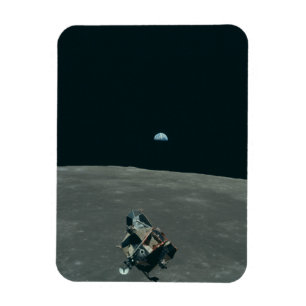 Apollo Maanlander en Aarde boven de maan Magneet