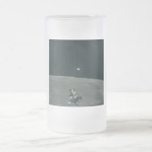 Apollo Maanlander en Aarde boven de maan Matglas Bierpul (Center)