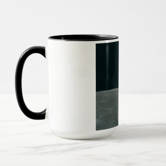 Apollo Maanlander en Aarde boven de maan Mok (Links)