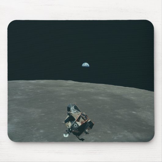 Apollo Maanlander en Aarde boven de maan Muismat (Voorkant)