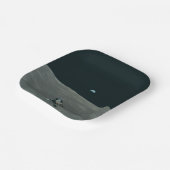 Apollo Maanlander en Aarde boven de maan Papieren Bordje (Gebogen)