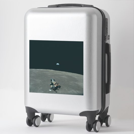 Apollo Maanlander en Aarde boven de maan Sticker (Koffer)