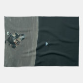 Apollo Maanlander en Aarde boven de maan Theedoek (Horizontaal)