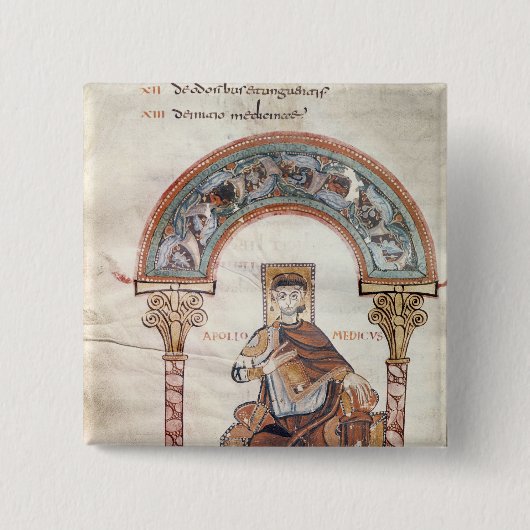 Apollo Medicus uit 'Etymologiae' Vierkante Button 5,1 Cm (Voorkant)