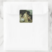 Apollo met Hyacinthus en Cyparissus Vierkante Sticker (Tas)