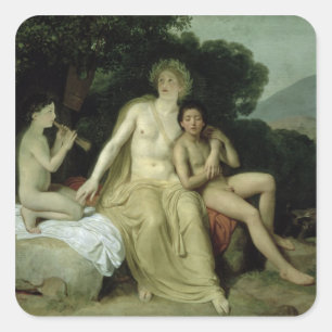 Apollo met Hyacinthus en Cyparissus Vierkante Sticker