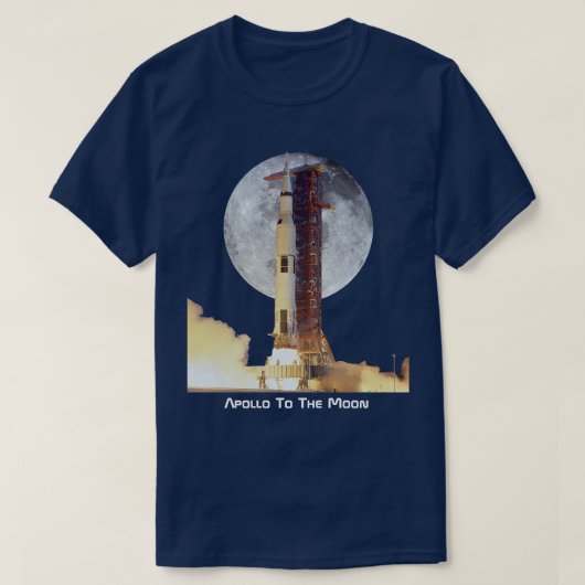 Apollo Moon Mission Rocket Launch T-shirt (Design voorkant)